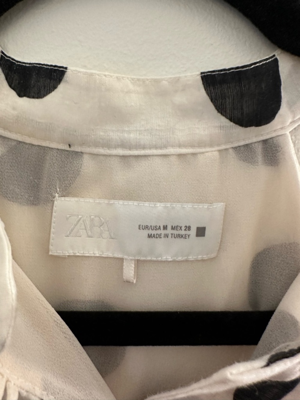 Zara White Black Polka Dot Halter Camisole Lyocell Button Front NWOT Size M - Picture 4 of 7